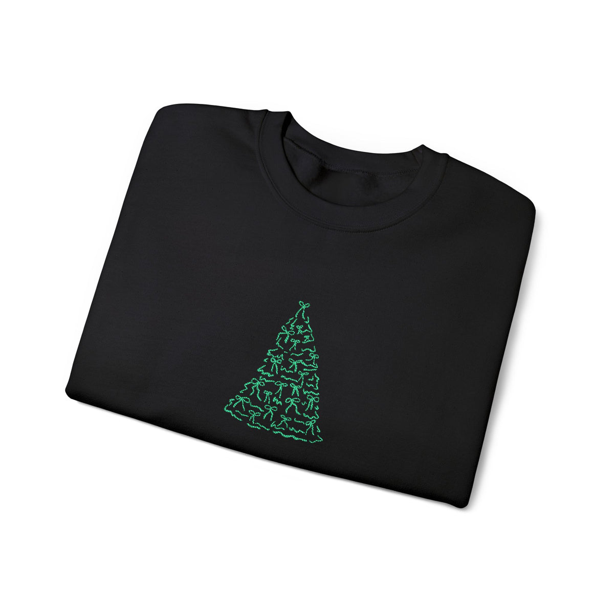 Christmas Bow Tree Sweatshirt Gift For Wife Holiday Crewneck Seasonal Winter Present For Sister Minimal Coquette Pullover Cozy December
