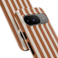 Brown Stripe Phone Case Gift For Girlfriend Neutral Aesthetic Cover Minimalist iPhone Cover Beige Samsung Galaxy Google Pixel Protective