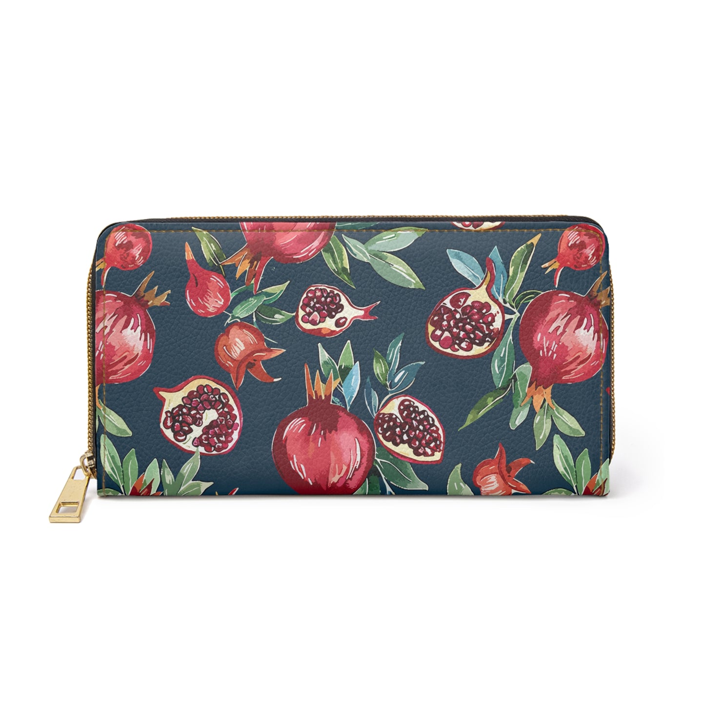 Pomegranate Purse for Mediterranean Style Wallet Gift For Italy Lover Botanical Clutch Gift Navy Floral Wallet Fall Summer Purse Gift Italy