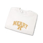 Merry Bow Christmas Sweatshirt Gift For Daughter Holiday Crewneck Present For Niece Graphic Pullover Cozy Winter Apparel Seasonal Top Style