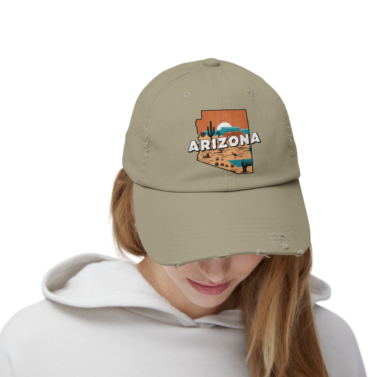 Arizona Desert Dad Hat Distressed Travel Cap Vintage Southwest Aesthetic Outdoor Adventure Hat Road Trip Style Casual Everyday Wear Gift
