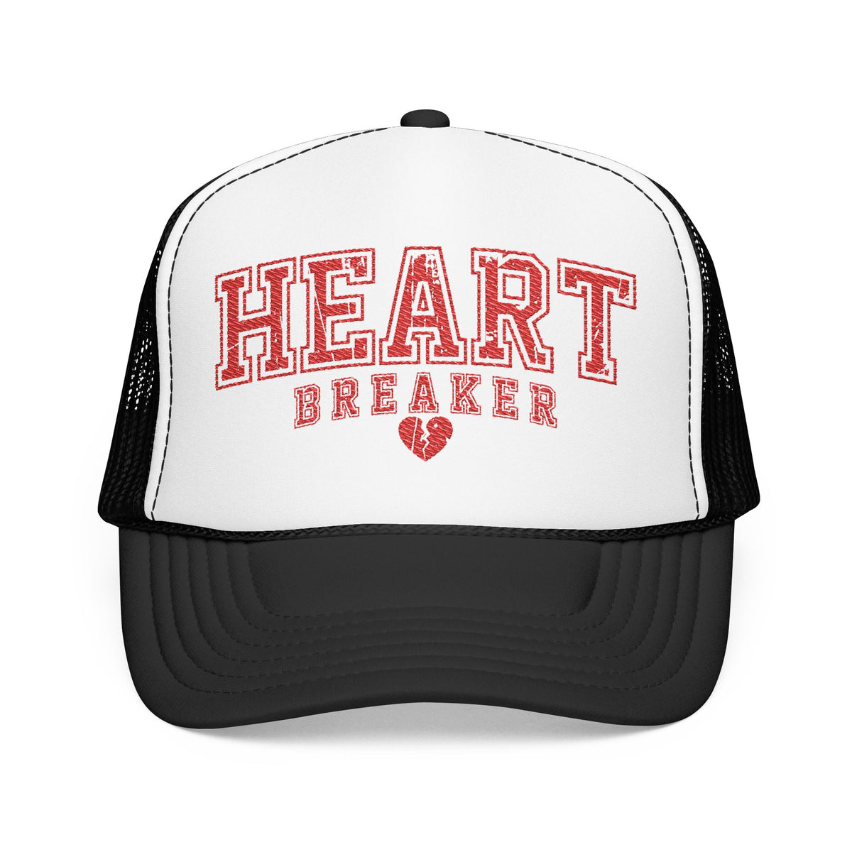 Heart Breaker Trucker Hat For Her Funny Embroidered Cap Retro Foam Mesh Snapback Gift For Girlfriend Boyfriend Casual Streetwear Hat Gift