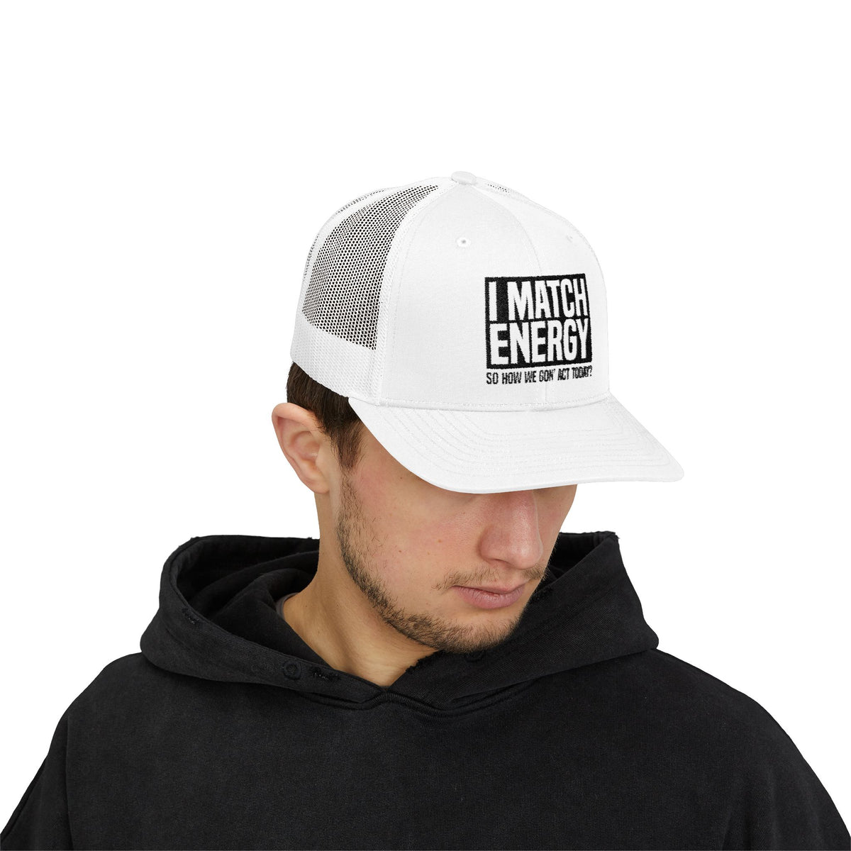 Embroidered Trucker Hat Gift For Him Her Motivational Streetwear Cap Gym Outfit Hat Everyday Casual Wear Statement Cap Gift For Dad Hat