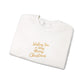 Merry Greeting Sweatshirt Gift For Mom Christmas Crewneck Winter Present For Sister Minimal Script Pullover Cozy Holiday Lounge Top Style