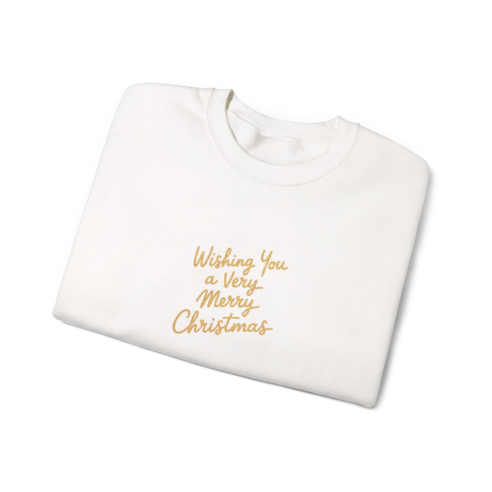Merry Wishes Embroidered Sweatshirt Gift For Aunt Christmas Crewneck Present For Niece Handwritten Holiday Pullover Cozy Winter Style Top