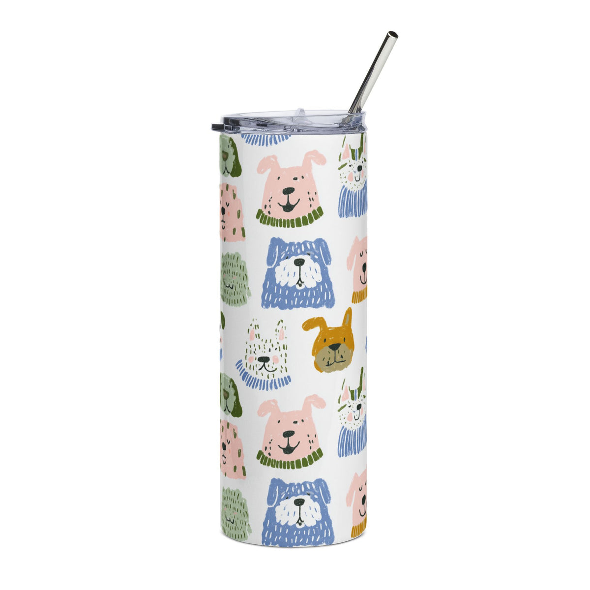 Dog Tumbler For Dog Mom Drinking Cup Watercolor Dogs Flask For Pet Lovers, 20oz Tumbler For Dog Lovers Mug, Mothers Day Gift  Dog Cup