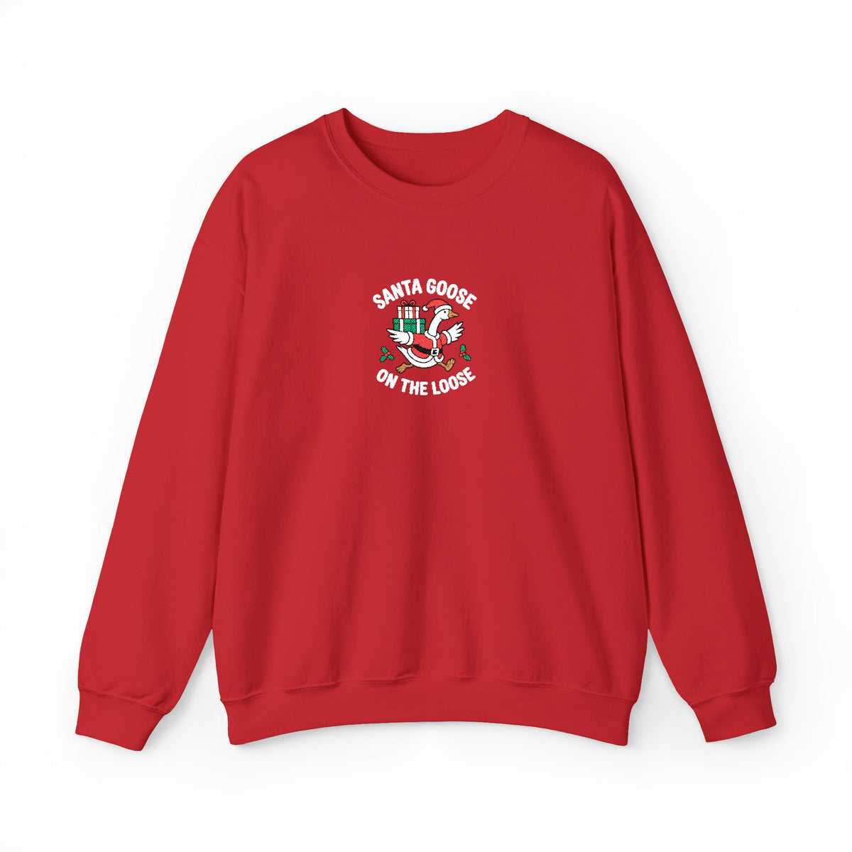Santa Goose Christmas Sweatshirt Gift For Wife Holiday Crewneck Present For Girlfriend Funny Graphic Pullover Cozy Seasonal Outfit Top Style