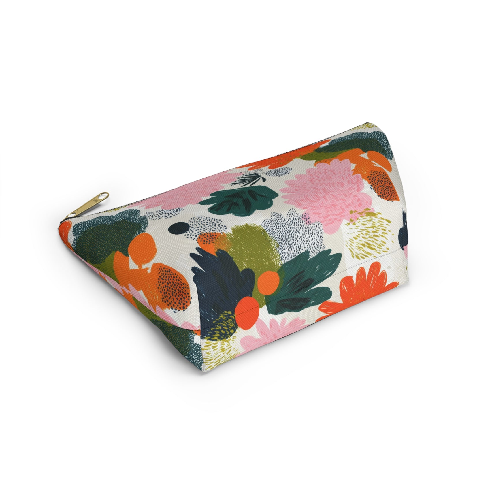 Floral Accessory Pouch Cute Travel Kit Gift For Traveller Abstract Flower Toiletry Organizer Botanical Cosmetic Case For Make Up Artist