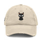 Black Cat Embroidered Hat Cute Aesthetic Cat Cap Vintage Distressed Dad Hat Gift For Cat Lover Halloween Style Streetwear For Cat Mom Gift