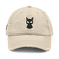 Black Cat Embroidered Hat Cute Aesthetic Cat Cap Vintage Distressed Dad Hat Gift For Cat Lover Halloween Style Streetwear For Cat Mom Gift