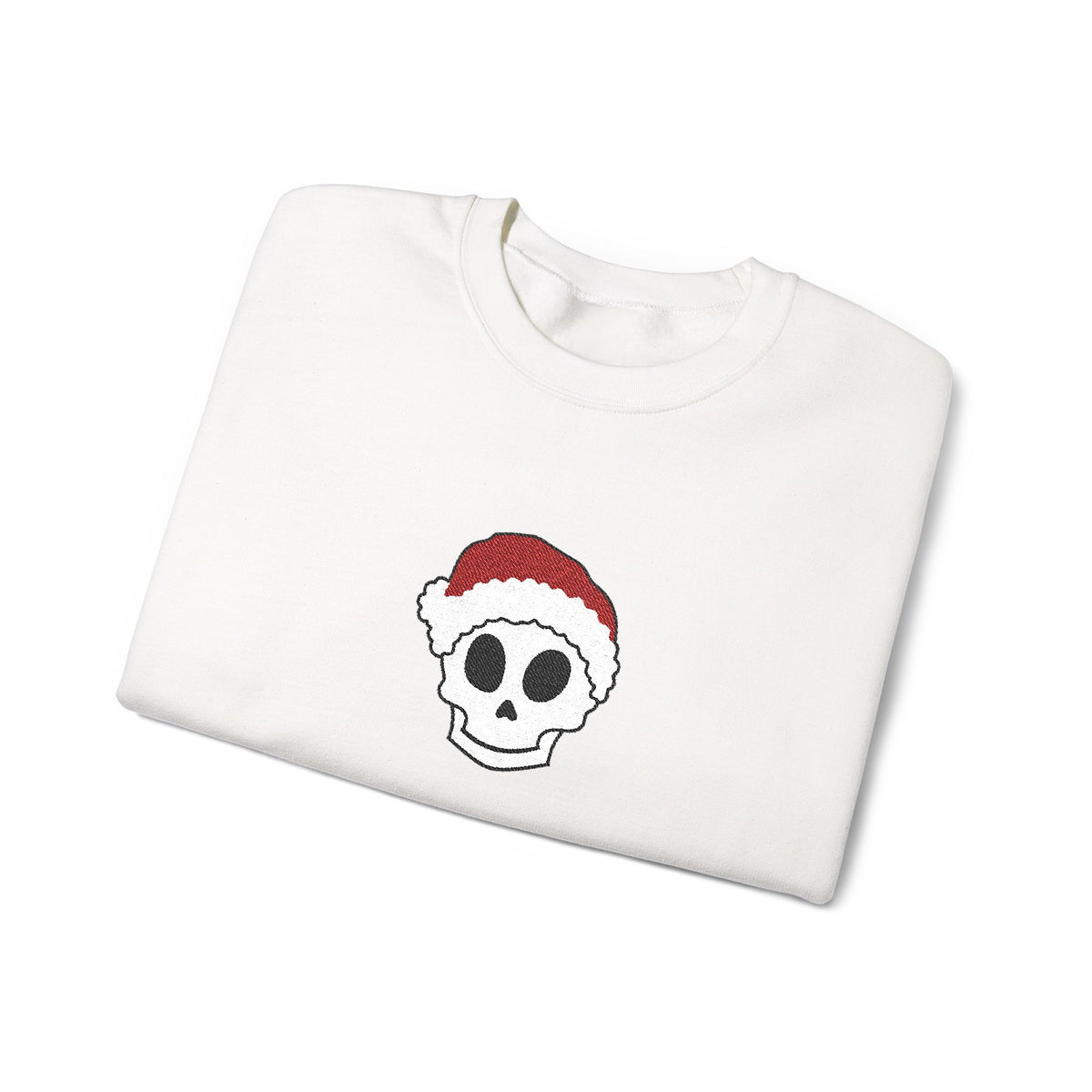 Embroidered Crewneck Christmas Sweatshirt Skeleton Jumper Santa Clause Embroidery Crewneck Skeleton Sweatshirt, Cute Holiday Jumper Xmas