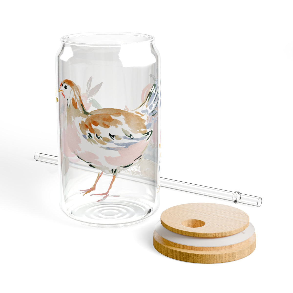 Sipper Glass Backyard Chicken Gift Farm Fresh Kitchen Cup Homestead Drinkware Country Living Present Rustic Brunch Surprise For Her