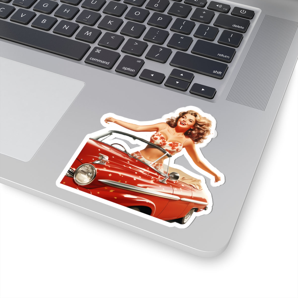 Retro Pin Up Sticker For Vintage Car Lover Classic Roadtrip Decal Gift For Traveler Sticker Cute Gift For Journal And Scrapbook Fan Decal