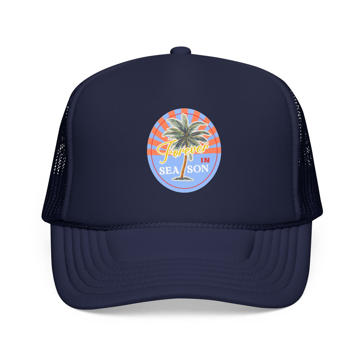 Palm Beach Trucker Hat For Girlfriend Retro Tropical Cap Coastal Vacation Headwear Mesh Snapback For Mom Island Escape Fashion Gift Style