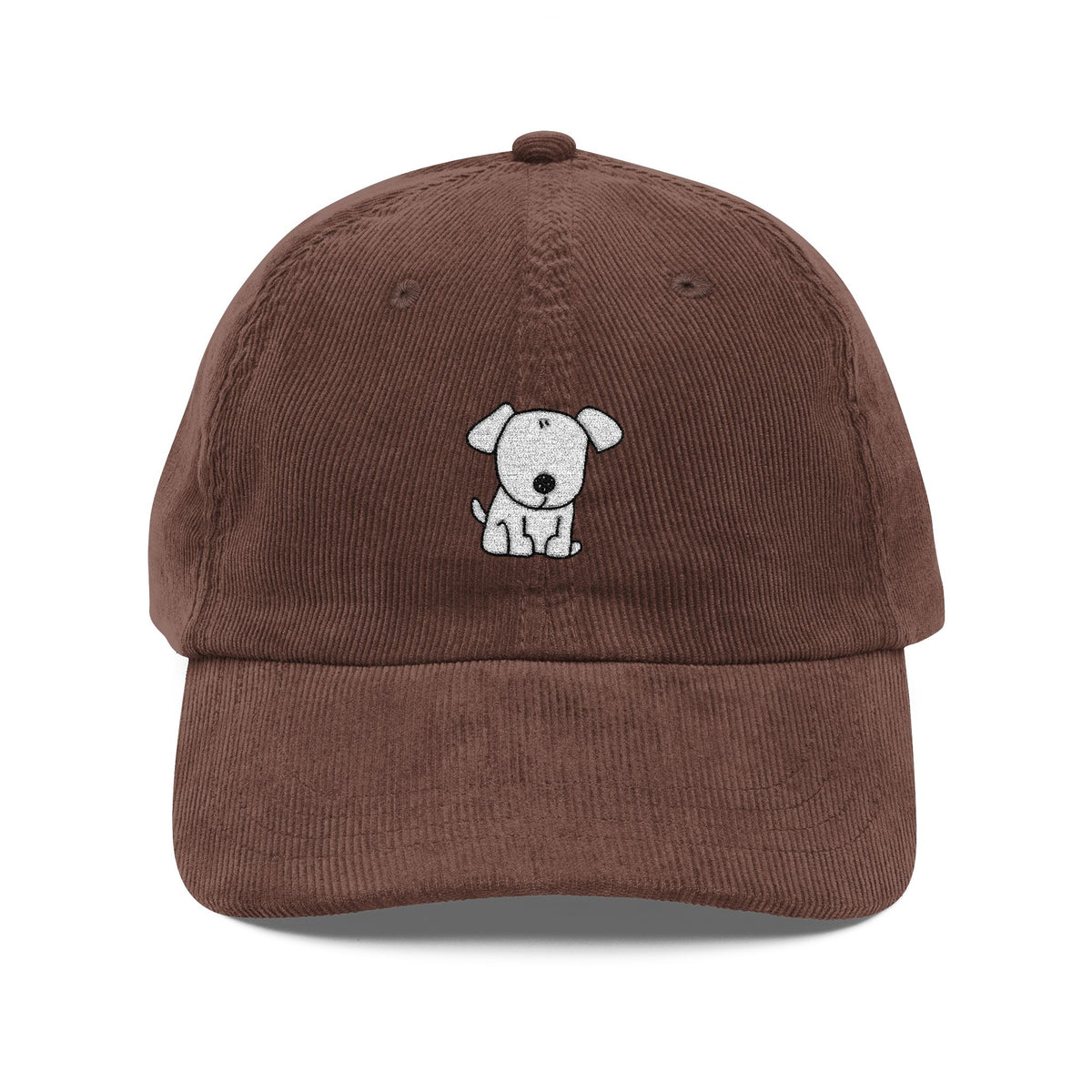 Corduroy Hat Embroidered Puppy Vintage Cap Dog Lover Gift Pet Mom Accessory Casual Weekend Outfit Cute Animal Fashion For Sister