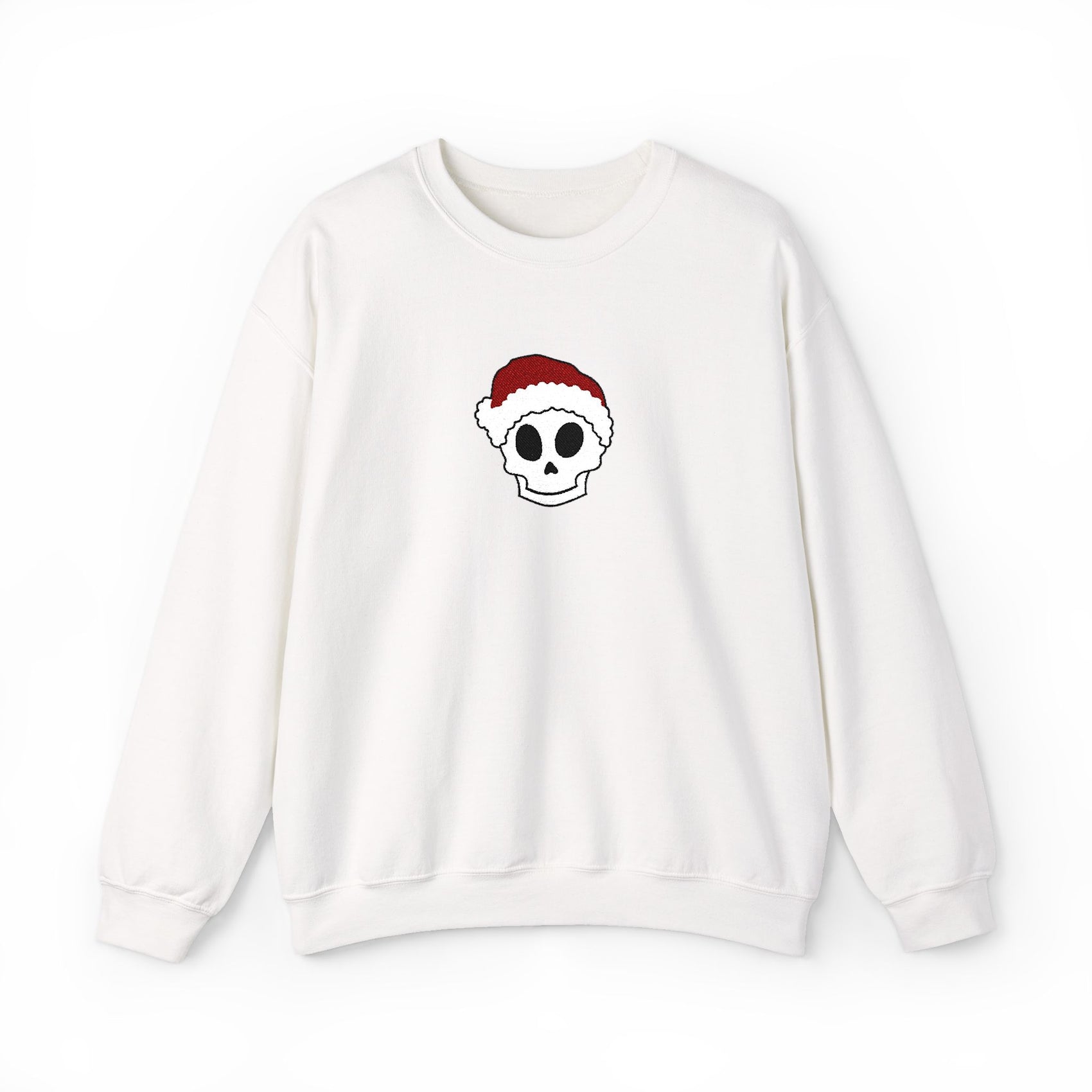 Embroidered Crewneck Christmas Sweatshirt Skeleton Jumper Santa Clause Embroidery Crewneck Skeleton Sweatshirt, Cute Holiday Jumper Xmas