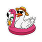 Sticker For Duck Lovers Girls Trip Gift Summer Pool Party Decal Cocktail Fan Present Beach Vacation Accessory Funny Goose Birthday Surprise