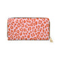 Pink Leopard Purse Gift For Girlfriend Trendy Wallet Travel Organizer Zip Around Clutch Birthday Present Sister Fashion Accessory Daily