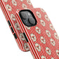 Christmas Candy Cane Phone Case For Sister Magnetic iPhone Cover Holiday Stripe Wreath Design Tough Protective Accessory For Niece Gift