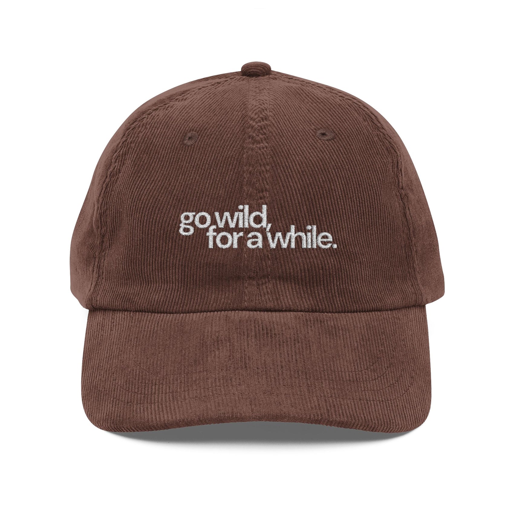 Embroidered Travel Cap Gift For Traveler Brown Corduroy Hat Outdoor Embroidery Baseball Gift For Nature Lover Vintage Hat Retro Baseball Hat