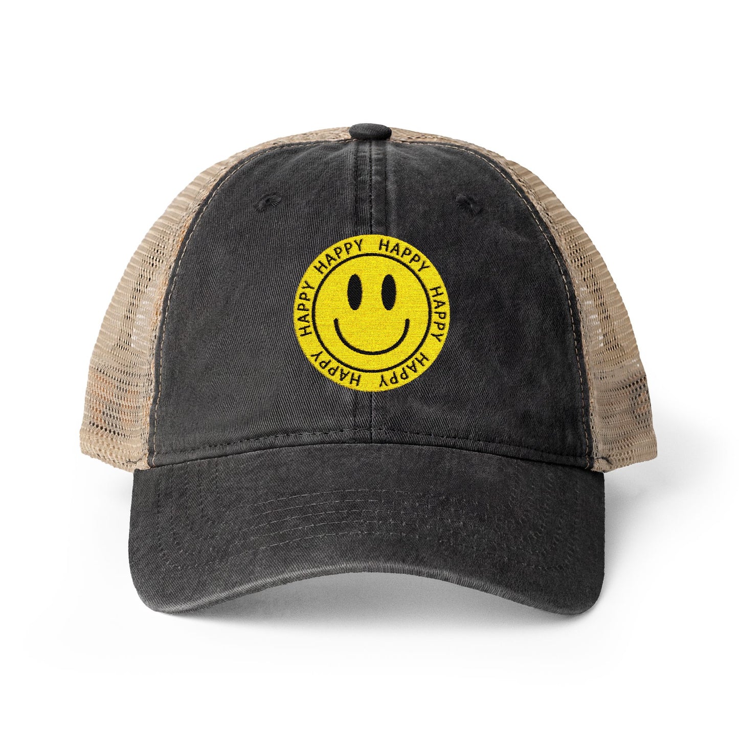 Smiley Face Trucker Hat Happy Cap Aesthetic Hat Cute Summer Hat Mesh Back Cap Gift for Her Trendy Casual Cap Smile Hat