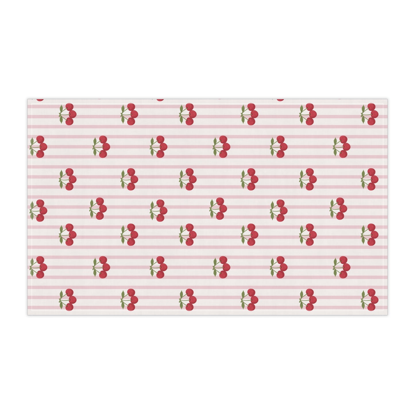 Striped Tea Towel Kitchen Towel Cherries Cherry Kitchen Towel Striped Dish Towel Pastel Kitchen Linen Cute Dish Towel Retro Cooking Gift