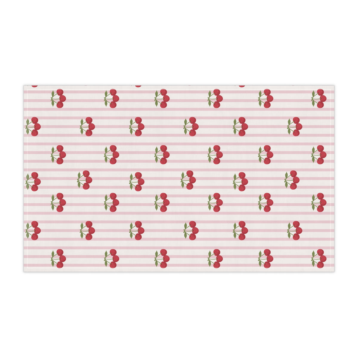 Striped Tea Towel Kitchen Towel Cherries Cherry Kitchen Towel Striped Dish Towel Pastel Kitchen Linen Cute Dish Towel Retro Cooking Gift
