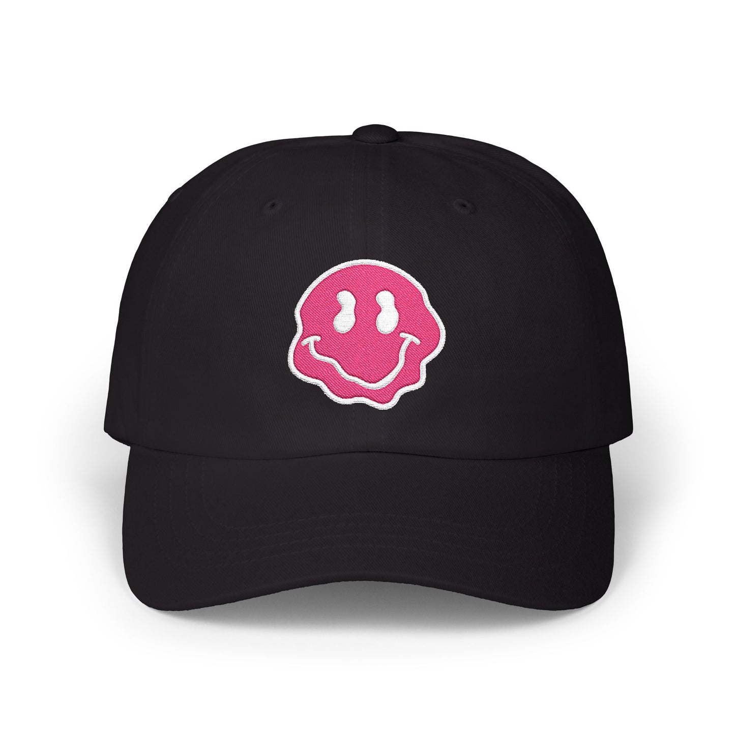 Embroidered Smiley Face Hat Gift For Her Emoji Cap Pink Drip Smile Cap Streetwear Aesthetic Dad Hat Y2K Style Casual Outfit Trendy Graphic