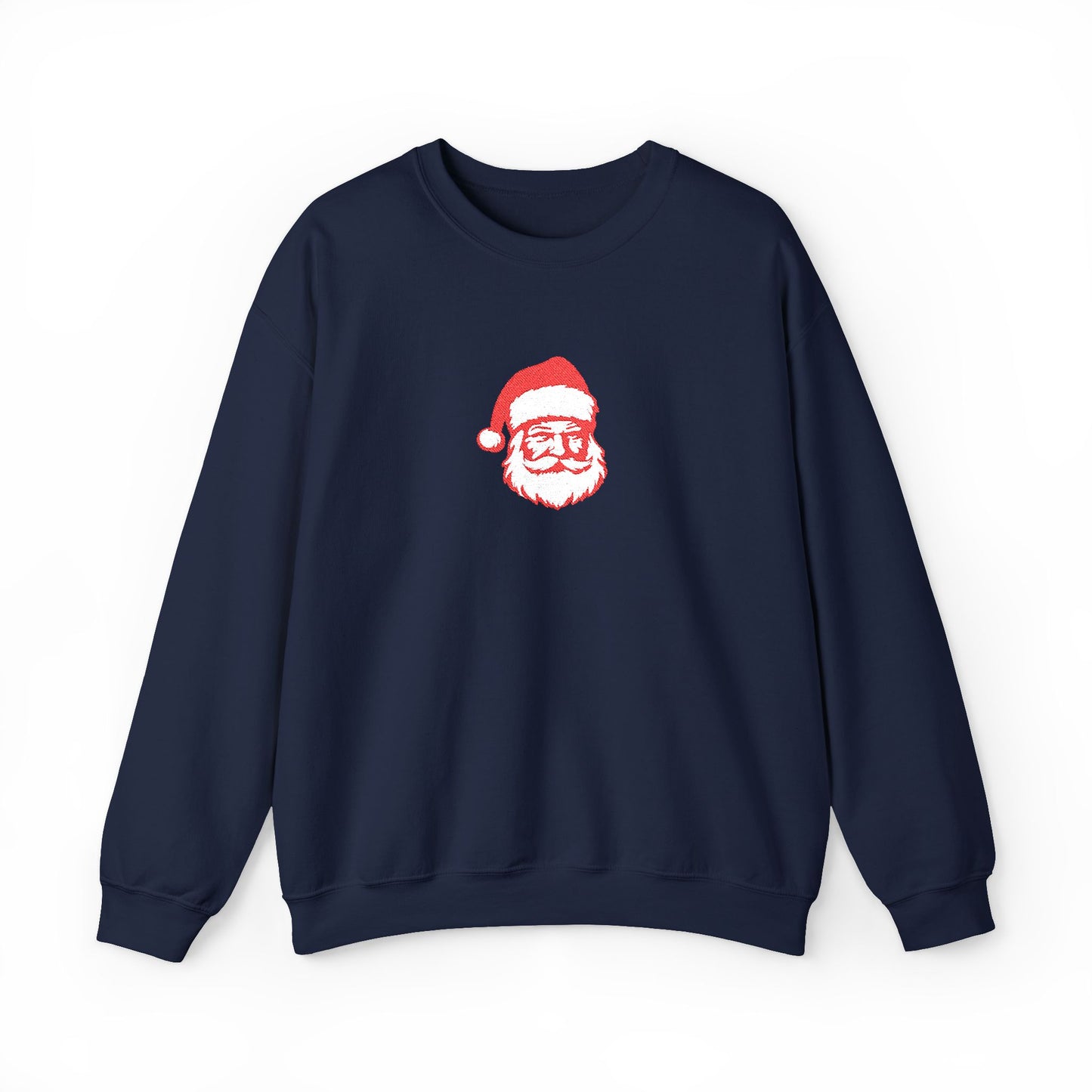 Embroidered Santa Sweatshirt For Christmas Outfit Cozy Christmas Crewneck Minimal Holiday Pullover Cute Winter Gift For Boyfriend Christmas