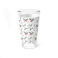 Holly Botanical Mixing Glass Gift For Couple Christmas Barware Present For Friends Evergreen Berry Pint Cup Festive Winter Host Accessory