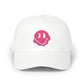 Embroidered Smiley Face Hat Gift For Her Emoji Cap Pink Drip Smile Cap Streetwear Aesthetic Dad Hat Y2K Style Casual Outfit Trendy Graphic