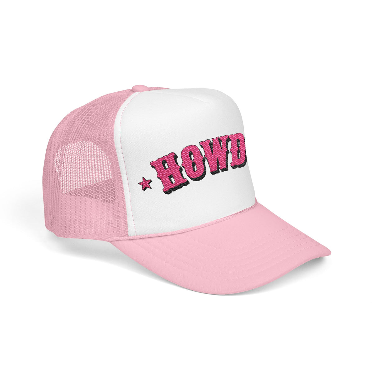 Embroidered Cowgirl Hat Howdy Trucker Hat Gift For Her Pink Western Foam Cap Gift For Cowgirl Friend Hat For Beach Goers Gift For Summer Hat