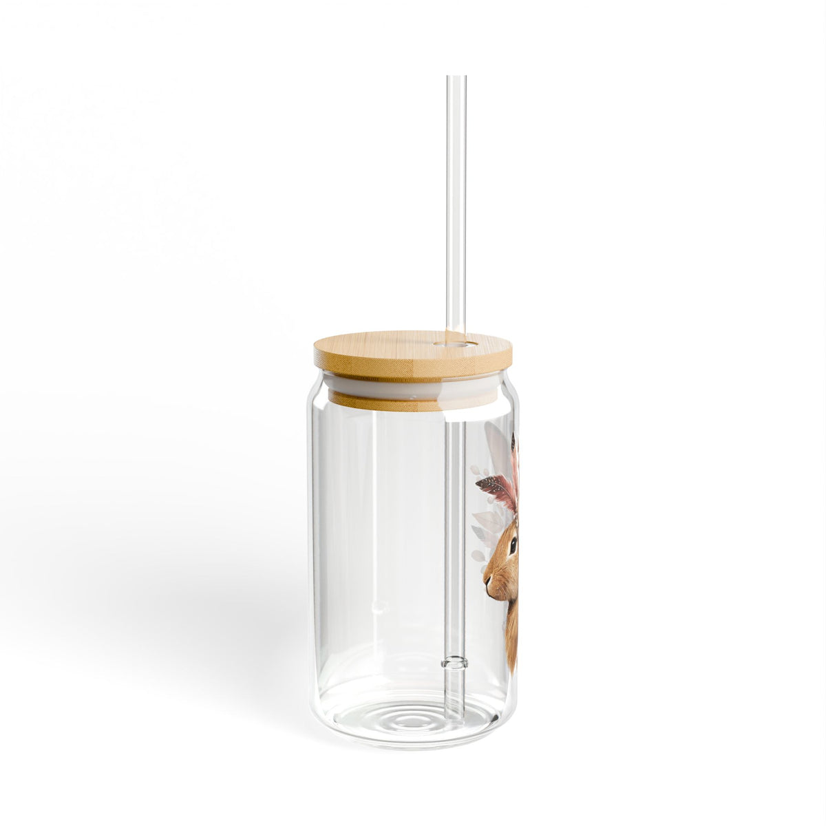 Sipper Glass Rabbit Lover Gift Boho Drinkware Cottagecore Kitchen Cup Spring Picnic Present For Her Easter Basket Housewarming Gift Nature