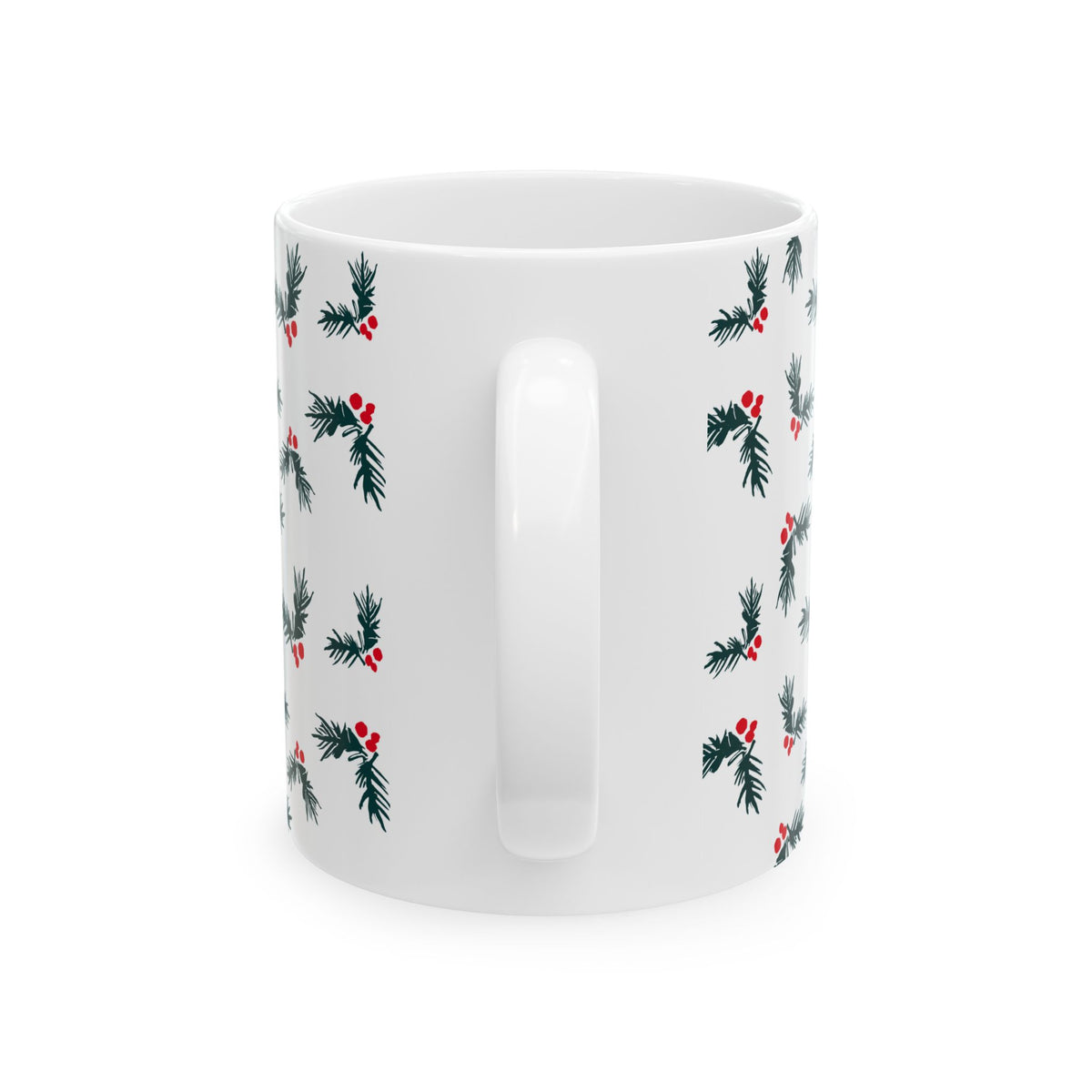 Pattern Christmas Mug Gift For Mom Evergreen Coffee Cup Present For Sister Holly Berry Ceramic Drinkware