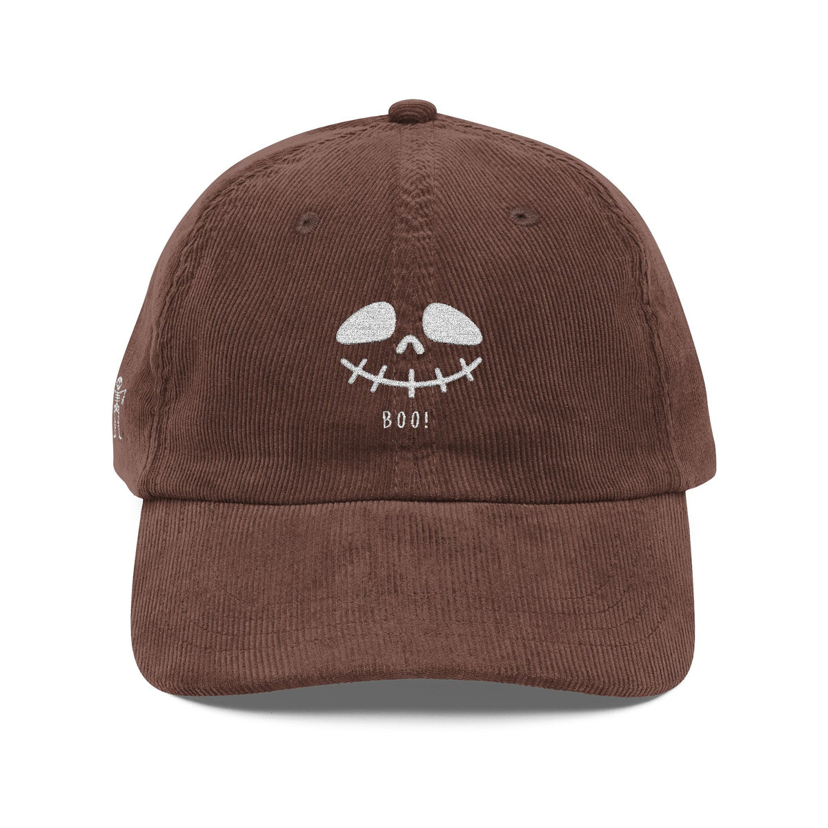 Skeleton Embroidered Corduroy Hat Spooky Halloween Boo Cap Goth Aesthetic Outfit Fall Streetwear Gift Unisex Casual Style Hat