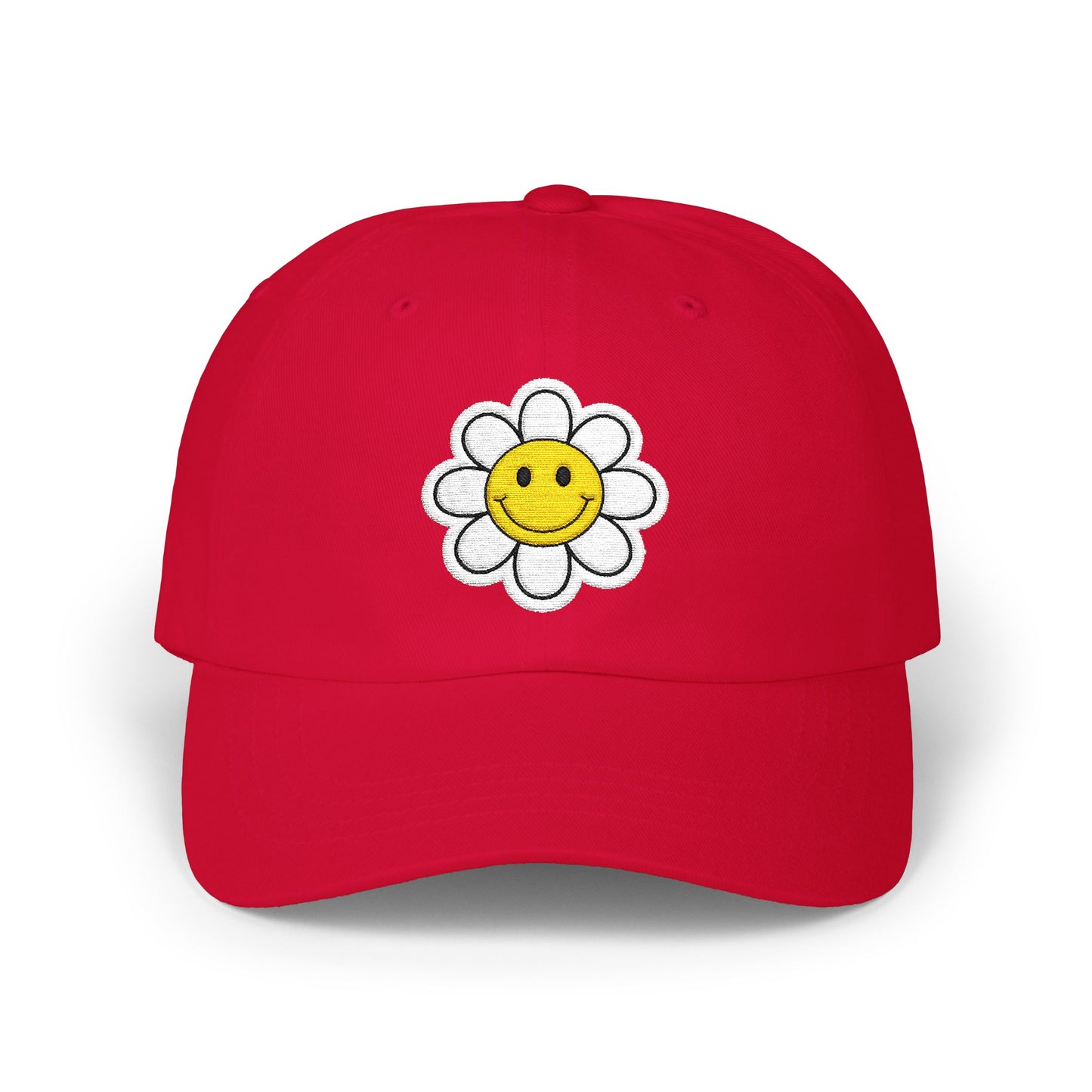 Dad Cap Embroidered Smiley Daisy Hat Retro Summer Gift For Wife Happy Face Baseball Cap Festival Outfit Present For Sister Weekend Style