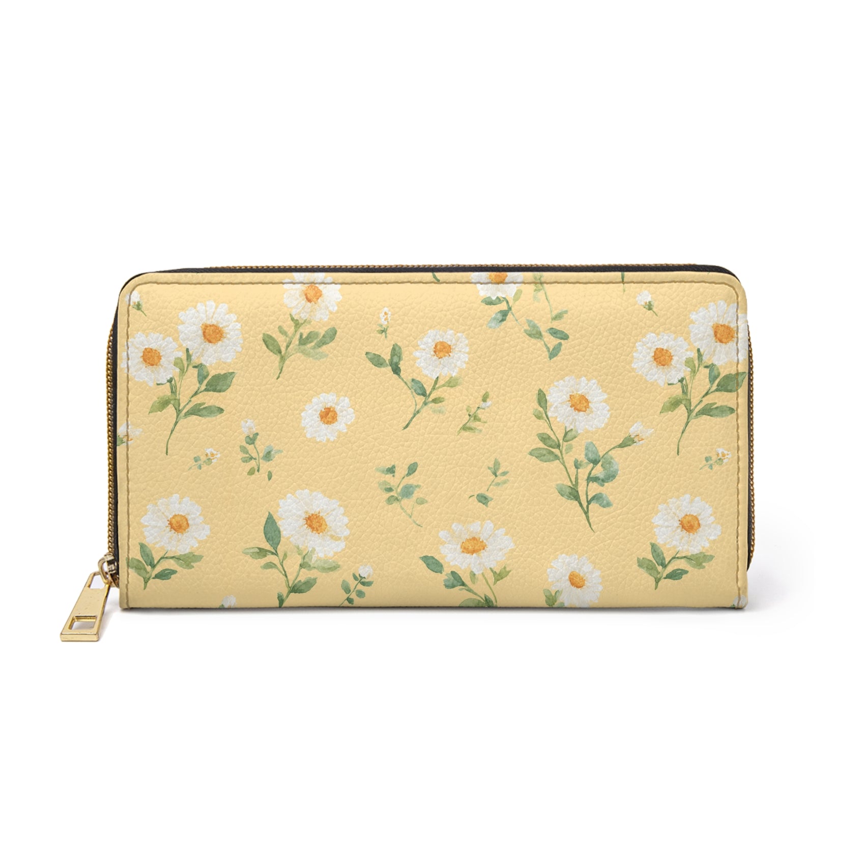 Floral Purse For Spring Fashion Daisy Wallet Gift For Wife Summer Travel Organizer Yellow Clutch Birthday Present For Sister Daily Accessory