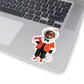 African Christmas Sticker Gift For Kids Cute Santa Child Vinyl Decal Holiday Laptop Decor Stocking Present For Niece Nephew Festive Art