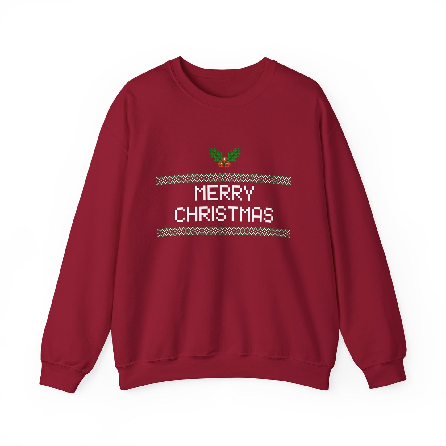 Ugly Christmas Sweater Matching Family Crewneck  Retro Holiday Jumper Cute Xmas Party Gift Cozy Winter Pullover Pixel Christmas Sweatshirt