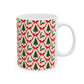 Pattern Christmas Mug Gift For Mom Tree Holly Coffee Cup Present For Sister Red Bow Ceramic Holiday Drinkware