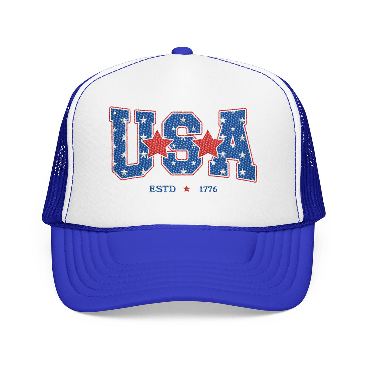 Fourth Of July Embroidered USA Hat Patriotic Trucker Cap Memorial Day Outfit USA Travel Souvenir Usa Expat Gift BBQ Party Lake Day Party Cap