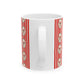 Pattern Christmas Mug Gift For Mom Candy Cane Coffee Cup Present For Sister Red Striped Ceramic Drinkware