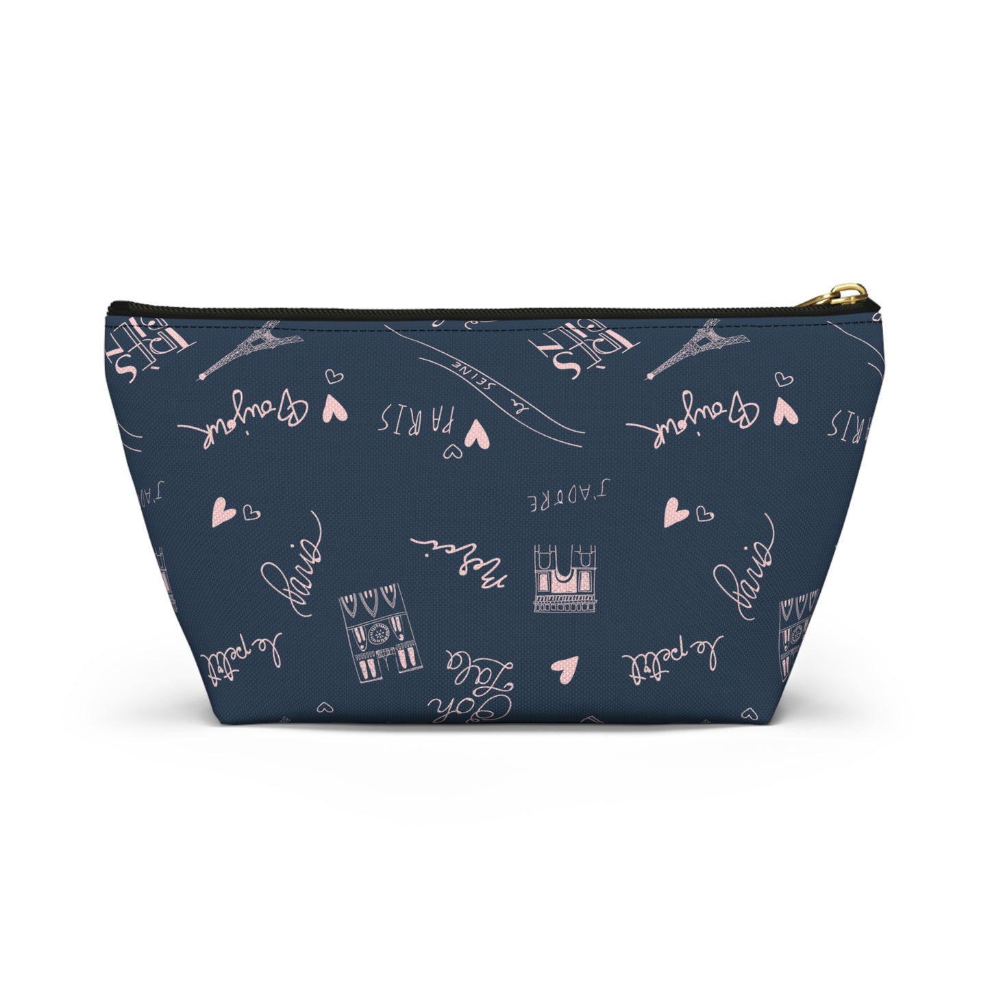 Paris Travel Accessory Pouch For Her Cute Makeup Bag Insert Navy Toiletry Organizer Parisian Decor Chic Pencil Case Present For Teen Girl