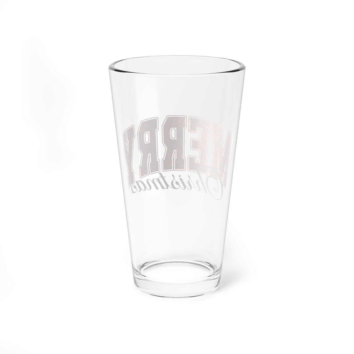 Merry Christmas Script Pint Glass Couple Gift Holiday Barware Host Present Festive Mixing Cup Winter Home Vessel Seasonal Drinkware Decor
