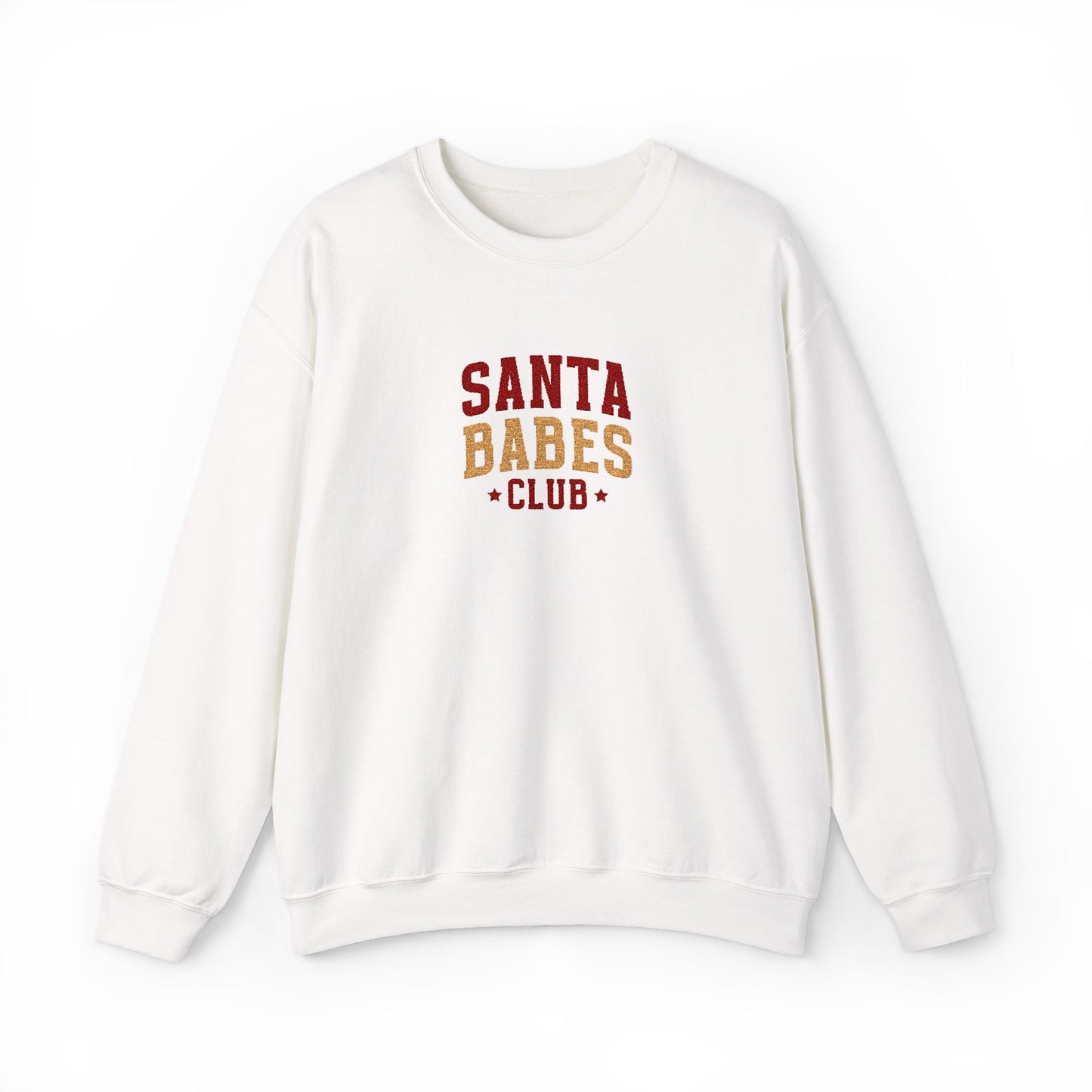 Santa Babes Sweatshirt Gift For Wife Christmas Crewneck Winter Present For Sister Club Graphic Pullover Cozy Holiday Party Outfit Top Style