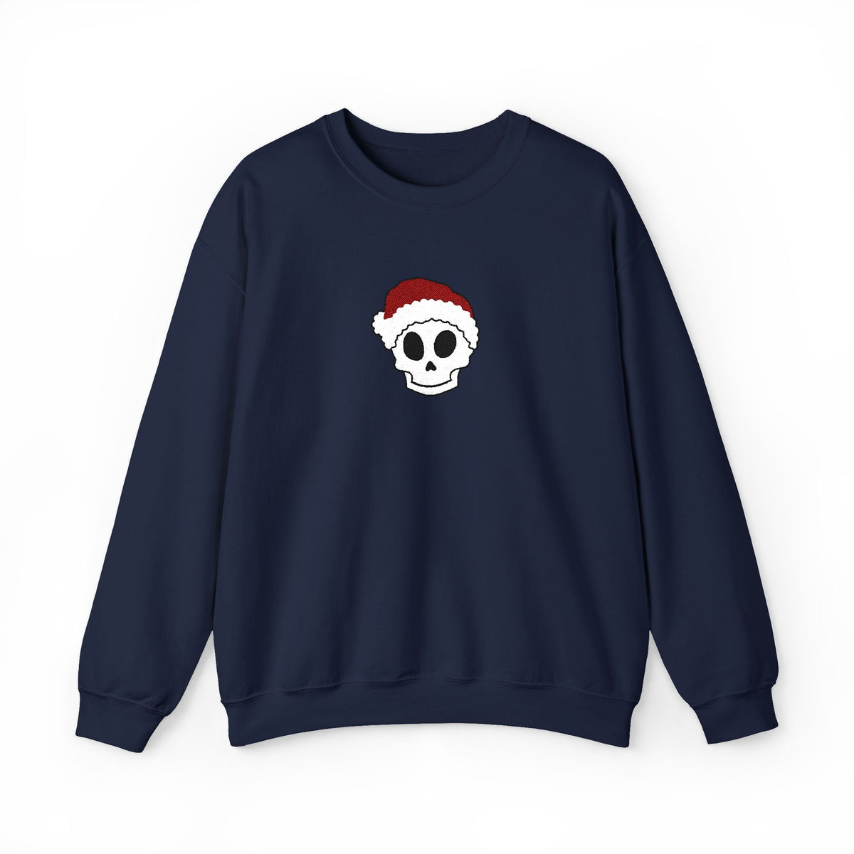 Embroidered Crewneck Christmas Sweatshirt Skeleton Jumper Santa Clause Embroidery Crewneck Skeleton Sweatshirt, Cute Holiday Jumper Xmas