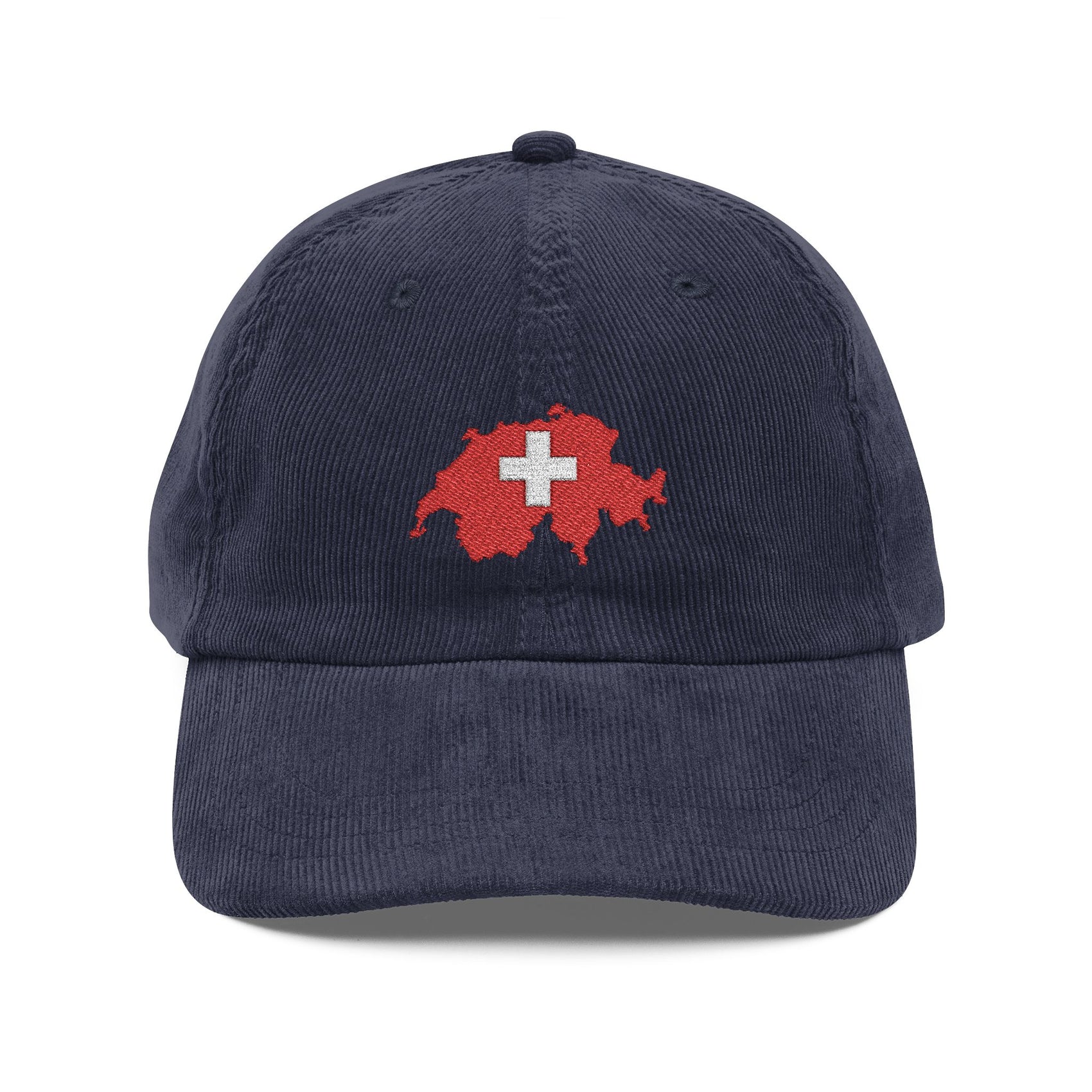 Switzerland Embroidered Corduroy Hat Swiss Flag Cap Travel Souvenir Gift Alpine Style Outfit Casual Unisex Vintage Dad Hat Europe Travel