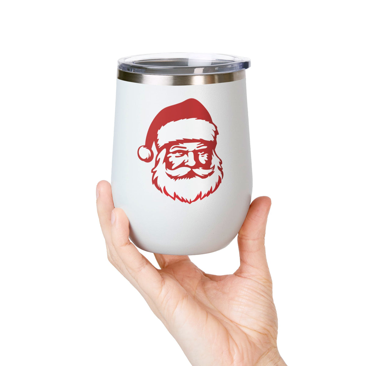 Santa Wine Tumbler Christmas Gift for Wine Lovers Festive Holiday Cup Cute Stainless Steel Travel Mug for Boyfriend Gift For Friend Xmas