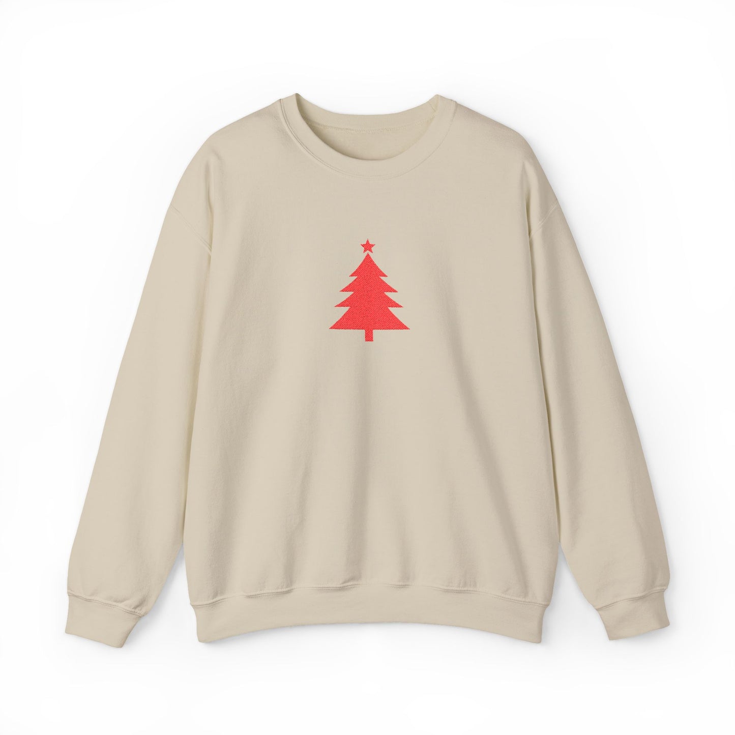 Minimal Christmas Tree Sweatshirt Embroidered Crewneck For Christmas Gift Holiday Pullover For Winter Outfit Seasonal Gift For Women Xmas
