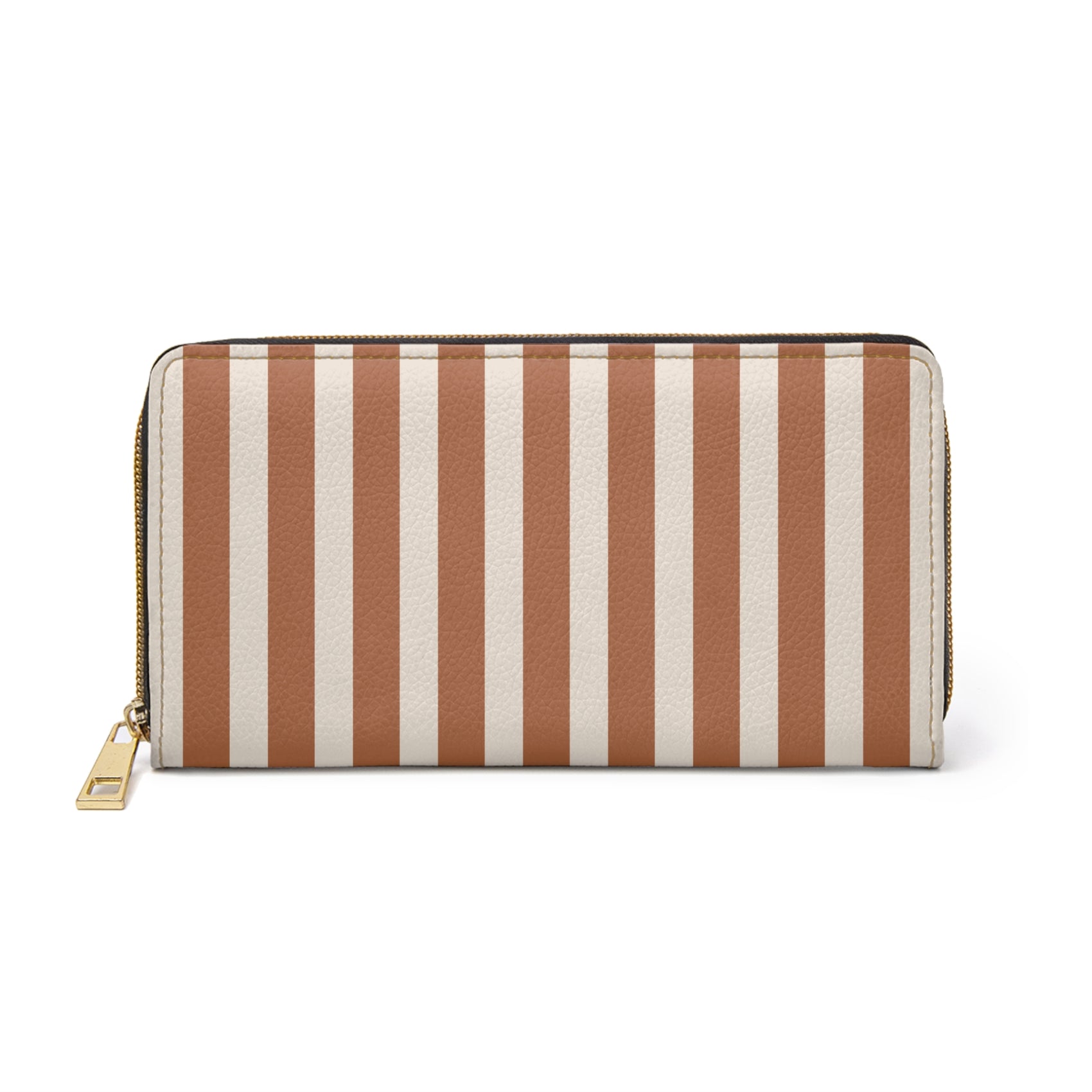 Brown Beige Striped Zipper Wallet, Modern Autumn Summer Fashion Accessory, Fall Accessory, Stripped Wallet Boho Purse,